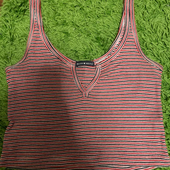 Brandy Melville striped notch tank - Picture 2 of 3
